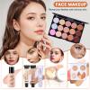 All in One Makeup Kit for Women Full Kit, Make Up Gift Set, Makeup Essential Bundle Includes Foundation Eyeshadow Palette Concealer Lipstick Eyeliner Eyebrow Stencils Mascara Cosmetic Brush Set view 3