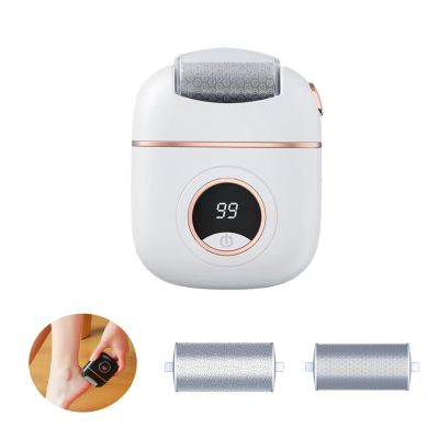 Rechargeable Electric Foot Grinder Callus Remover & Foot File for Cracked, Dry Skin Care and Repair (White)