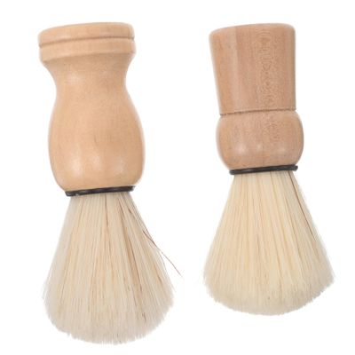 FOMIYES Men's Beard Brush Kit Dual Brush Set Wooden Handle Perfect for Lathering Shaving