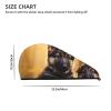FHEBNDS Microfiber Hair Towel Cap Absorbent Hair Turban Towel Coral Velvet Hair Drying Towel Quick Dry Hair Wrap Cap with Button Little German Shepherd Dog Bath Cap Hair Cap Gift for Women view 4