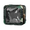 Rose Velvet Ribbon Grass Green Clear Small Makeup Bag Leather Toiletry Bag Makeup Bag Organizer for Travel view 1