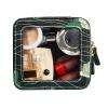Rose Velvet Ribbon Grass Green Clear Small Makeup Bag Leather Toiletry Bag Makeup Bag Organizer for Travel view 2