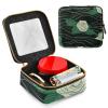 Rose Velvet Ribbon Grass Green Clear Small Makeup Bag Leather Toiletry Bag Makeup Bag Organizer for Travel view 3