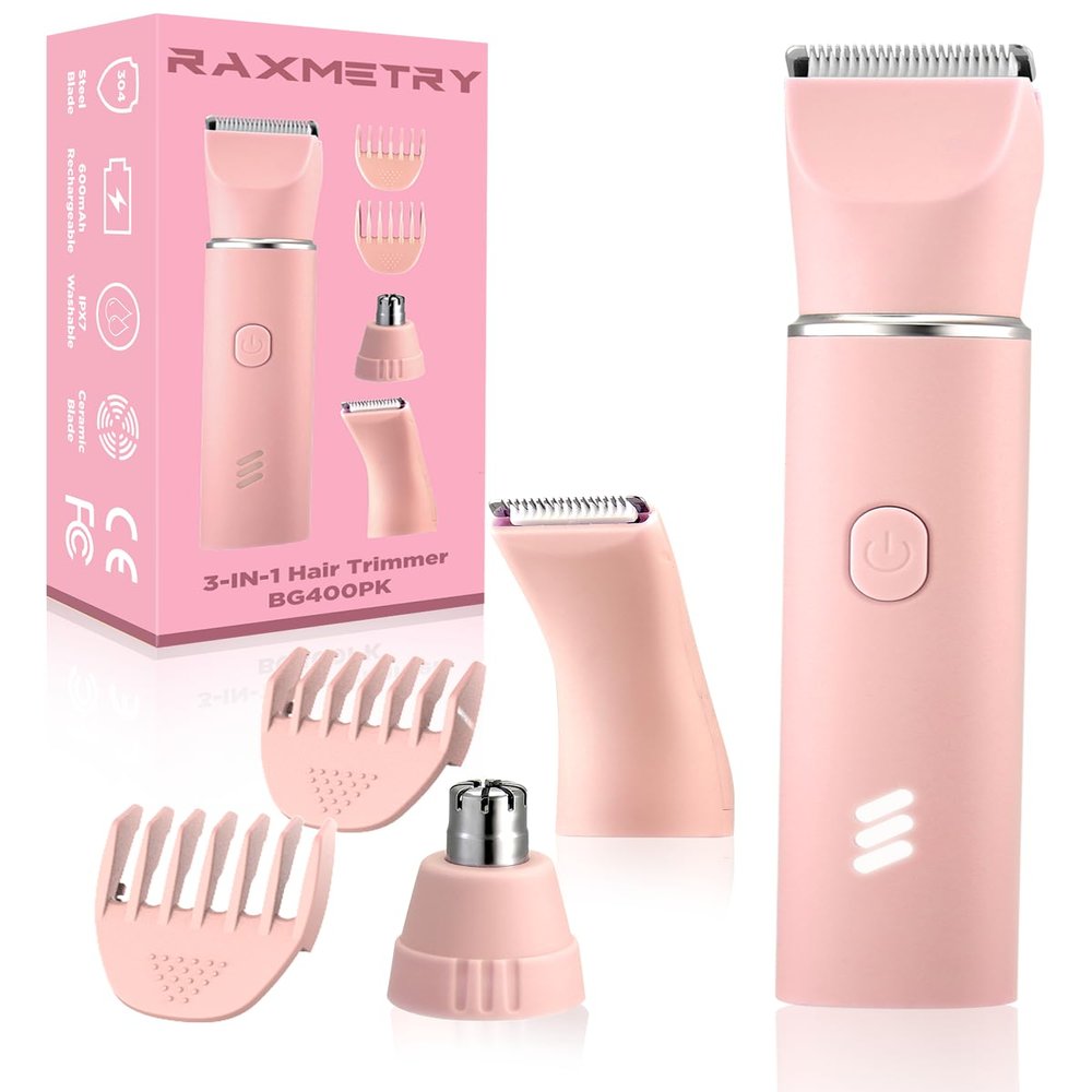 Manscape Body Hair Trimmer for Men-3 in 1 Electric Razor Groin Groomer,IPX7 Waterproof,Versatile Hair Trimmer for Ball/Pubic/Chest/Beard/Nose,USB-C Rechargeable,Christmas Gifts for Men