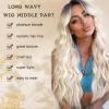 BEAUTIFA Platinum Blonde Wig for Women, Long Blonde Wavy Wig Middle Part 26 Inch Natural Looking Heat Resistant Synthetic Wigs for Daily Party Use view 2