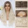 BEAUTIFA Platinum Blonde Wig for Women, Long Blonde Wavy Wig Middle Part 26 Inch Natural Looking Heat Resistant Synthetic Wigs for Daily Party Use view 4