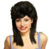 Tseses Black Mullet Wigs for Women 80s Costume Wig Curly Soft Shoulder Length Hair Rocker Cosplay Synthetic WigBlack view 1