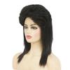 Tseses Black Mullet Wigs for Women 80s Costume Wig Curly Soft Shoulder Length Hair Rocker Cosplay Synthetic WigBlack view 2