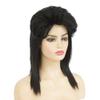 Tseses Black Mullet Wigs for Women 80s Costume Wig Curly Soft Shoulder Length Hair Rocker Cosplay Synthetic WigBlack view 3