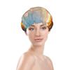 Autumn Glow Print Shower Caps for Women,Elastic and Reusable Bath Caps,Women Man Long Hair Cap view 3
