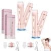 Electric Razor for Women, Rechargeable Hair Remover, Portable and Safe Lady Razor, 2 in 1 Double-Headed Waterproof Wet and Dry, Electric Bikini Trimmer for Women (Pink-2pcs) view 1