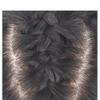 12x14cm Swiss Net Neddle Clip In Toppers Natural Black Straight Hair Human Hair Wiglet Free Parting Hairpiece for Women Thin Hair (Natural black,30cm With bangs) view 3