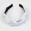 AIBFRID 3 Packs Top Knot Headbands for Women, Blue Knotted Head Bands for Women's Hair Floral Spring Summer Hairbands Cute Hair Accessories view 3