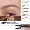 2-in-1 Curved Eyebrow Pen and Eyeliner with 10Pcs Brow Stencils, Microblading Eyebrow Pencil with 4 Fork-Tip and Curved Precise Tip, Waterproof and Long Lasting Eyebrow Pencils for Women, Soft Brown view 2