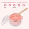 Waxing Kit -Silicone Wax Warmer for Hair Removal with 4 Packs of Hard Wax Beads, Portable Electric Silicone Wax Machine for Full Body Face Eyebrows Bikini Brazilian at Home Waxing Kit for Women Men view 2