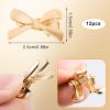 12pcs Hair Bow Claw Clips for Women, Cute Bowknot Hair Jaw Clips Mini Bow Barrettes Metal Clamps for Thick Thin Straight Curly Hair (Gold) view 2