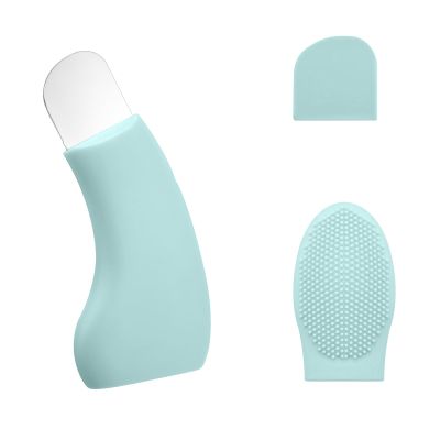 Blackhead Remover Tool, Stainless Steel Facial Scraper Tool Black Head Extractor with Silicone Brush Dust Cover Pore Skin Spatula for Women Men Nose Face Sebum Cleaner(Green)