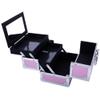 BGTR Large Makeup Box Organizer Lockable Cosmetic Storage box 4 Tier Makeup Train Case Organizer for Women and Girls - Mermaid Pink view 4