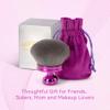 Blend & Blur Extra Large Body Makeup Brush for Self Tanner,Leg Makeup & Bronzer Self Tan Applicator, 3.2inch Wide Round Head Kabuki Brush For Application with Drawstring Bag (Purple) view 2