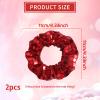 Sliver Glitter Hair Tie Disco Sequin Hair Scrunchies New Years Hair Accessories for Women Girls Happy Birthday Bachelorette Party Favors 2pcs (Red) view 2