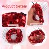 Sliver Glitter Hair Tie Disco Sequin Hair Scrunchies New Years Hair Accessories for Women Girls Happy Birthday Bachelorette Party Favors 2pcs (Red) view 3
