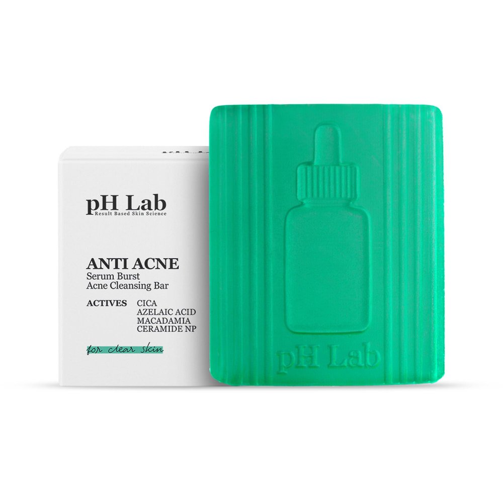 PhLab Acne Cleansing Bar, Body Exfoliating Bar Soap for Face, Chest and Back, Pimple and Bacne Treatment Bar Soap for Acne Prone Skin, 1.76 Oz (1)