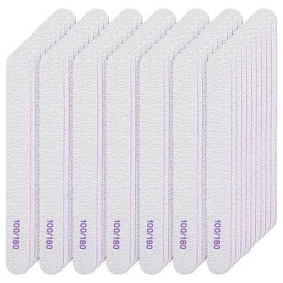 200 Pcs Nail Files 100/180 Grit Double Sides Emery Boards Reusable Nail Files for Acrylic Nails Professional Manicure Tools for Natural Nails Acrylic Nails Home and Salon Supplies (Oval)