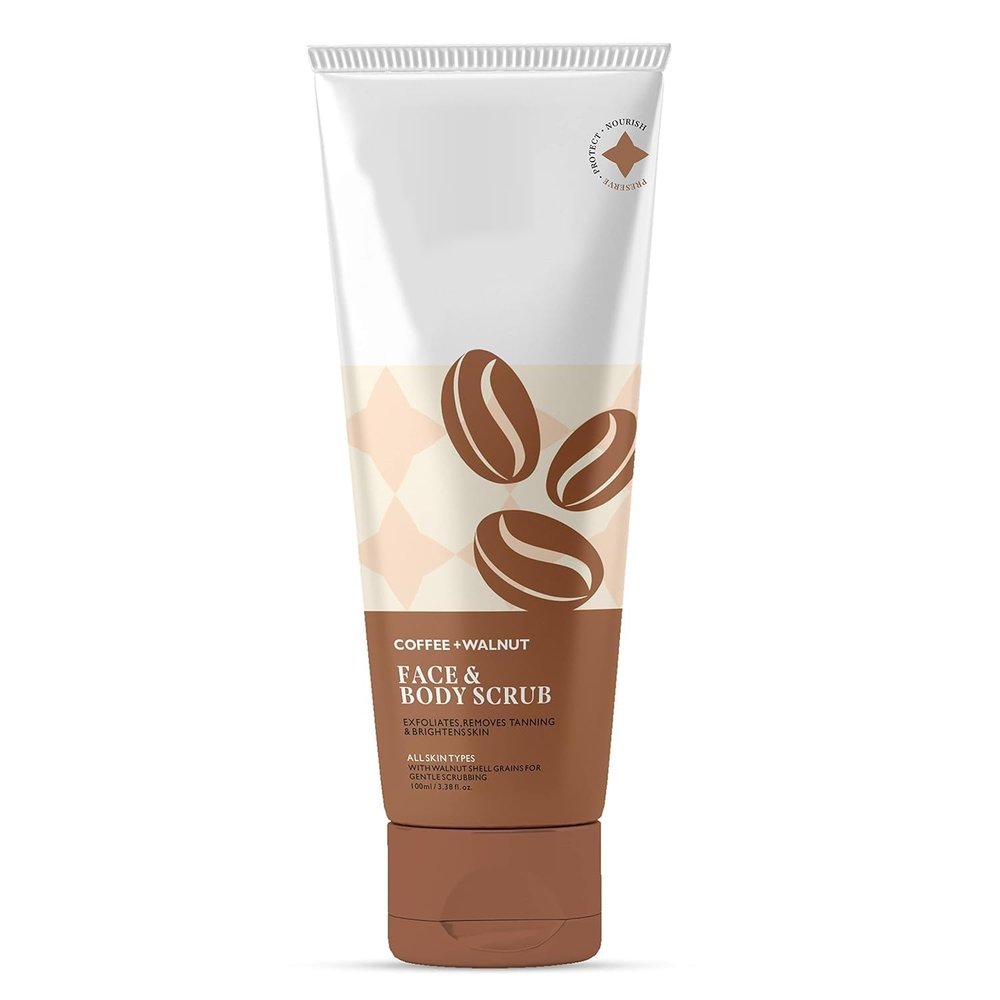 DURJA Coffee Body Scrub Walnut Exfoliating Detan Face & Body Scrub for Blackheads, Whiteheads, Removes Tanning & Glowing Skin - For Men & Women 100 Ml '