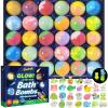 Bath Bombs for Kids with Surprise Inside, 30 Pack Kids Bath Bombs with Toys Glow in The Dark, Child-Safe Colorful Bubble Fizz Bath Ball Gift Set for Easter Egg, Birthday,Christmas view 1