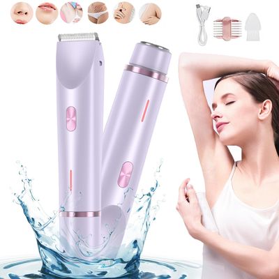 LadyShaver, Bikini Trimmer,Shavers,2 in 1 Women Electric DualHead Bikini Trimmer (Purple)