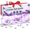 Lavivio Lavender Bath Bombs for Women - Lavendar Bath Bomb with Shea Butter & Essential Oils - Mega Foaming, Relaxing, Moisturizing, for Stress Relief & Dry Skin - 3 x 100g - Gift Set view 1