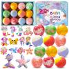 Bath Bombs for Kids with Surprise Inside, 12pcs Kids Bath Bombs with Mermaid Toys Gift Set for Girls, Shea & Coco Butter Dry Skin Moisturize, Handmade Fizzy Bubble Spa Bath Ball for Birthday Christmas view 1