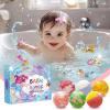 Bath Bombs for Kids with Surprise Inside, 12pcs Kids Bath Bombs with Mermaid Toys Gift Set for Girls, Shea & Coco Butter Dry Skin Moisturize, Handmade Fizzy Bubble Spa Bath Ball for Birthday Christmas view 2