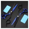 6 Inch Black And Blue Hairdressing Scissors Hairdressing Scissors Flat Cut Thinning Hairdressing Scissors Teeth Scissors Hairdresser'S Scissors Hair Cutting Shears view 1