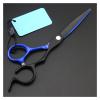 6 Inch Black And Blue Hairdressing Scissors Hairdressing Scissors Flat Cut Thinning Hairdressing Scissors Teeth Scissors Hairdresser'S Scissors Hair Cutting Shears view 3