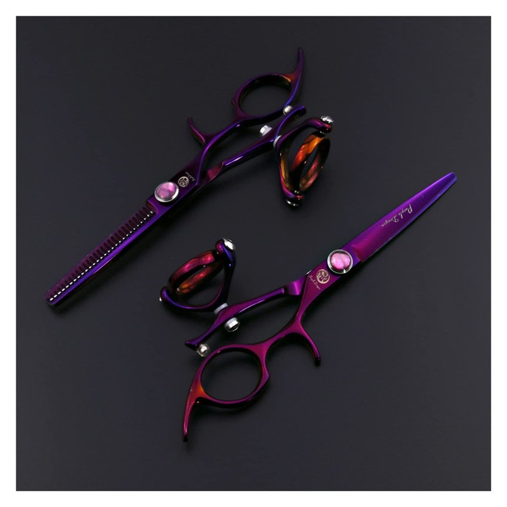 5.5 Inch Purple Flying Shears Rotating Thumb Shears,Rotating Hair Scissors,Hairdressing Flying Scissors For Hairdressers Hair Cutting Shears