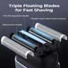 Foil Shavers for Men, Mini Electric Razors for Close Shaving Face with High Speed 3 Floating Blade Heads, USB C Fast Rechargeable Foil Shaver IPX7 Waterproof Wet Dry Travel Locked/Led Display view 3