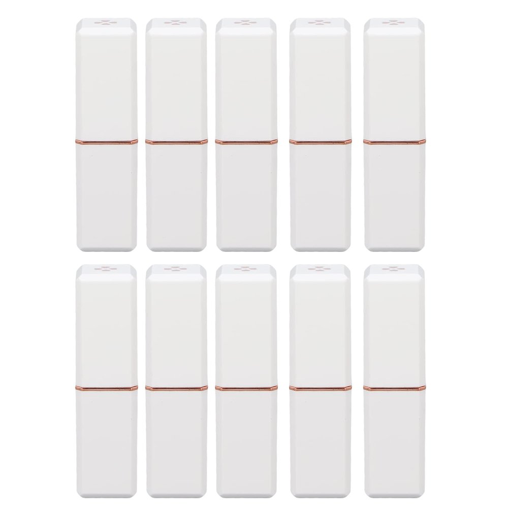 10pcs Portable Empty Lipstick Tube, White Empty Lipstick Tubes for DIY Lip Balm Containers, Suitable for Lipsticks, Body Creams, Lotion Sticks,Beautiful Appearance and Practical
