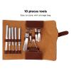 Kuuleyn 10 Pcs Manicure Set Nail Clippers Eyebrow Scissors Earpick Nipper Portable Pedicure Tools Kit with Storage Bag Stainless Steel Travel Grooming Accessories view 2