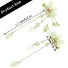 1 Pair of Green Handmade Lily Hair Clips, Flower Hair Pins, Hanfu Decorative Hair Barrettes, Floral Tassel Hair Clip, Chinese Asian Japanese Hair Accessories for Women Girls view 2