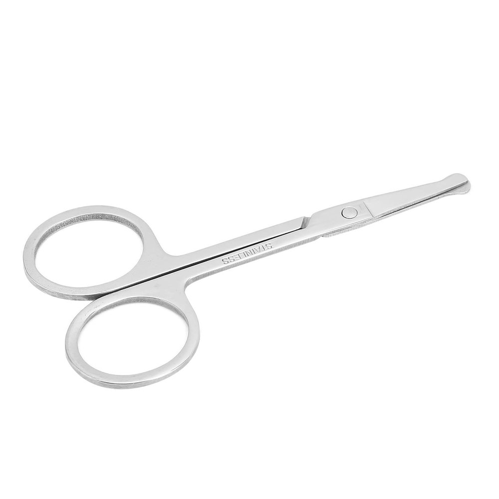 Round Nose Hair Scissors, Eyebrow Scissors Safe Trimming Scissors for Eyebrows and Nose Hair Stainless Steel Mustache Scissors for Men and Women Use
