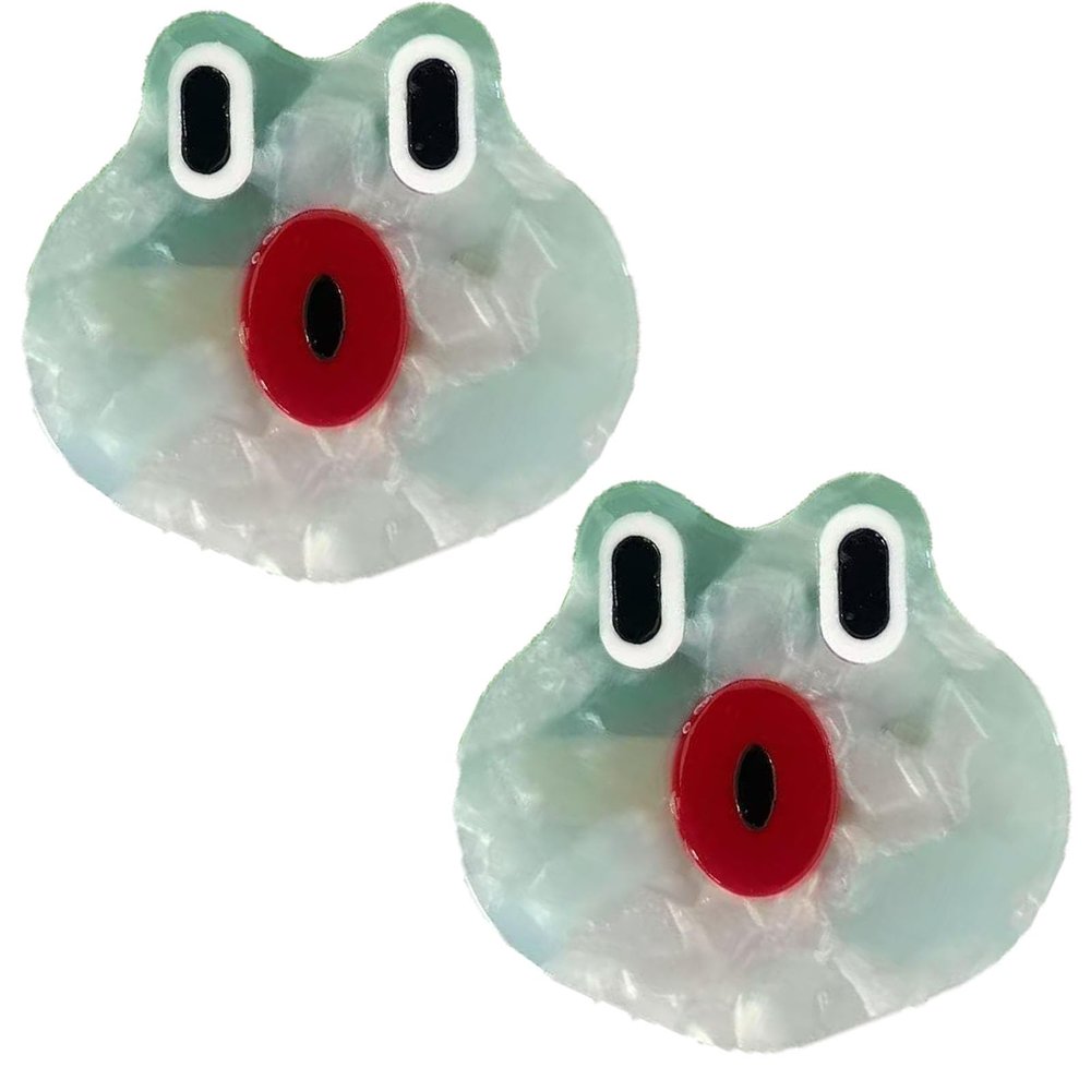 2PCS Frog Hair Clips,Frog Hair Duckbill Clips Animal Hair Claw Clip Barrettes Hairpins Hairgrips for Girls of all Ages (Frog)