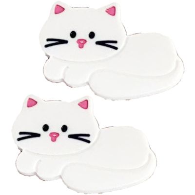 2PCS White Cat Hair Clips,White Cat Hair Duckbill Clips Animal Hair Claw Clip Barrettes Hairpins Hairgrips for Girls of all Ages (White Cat)