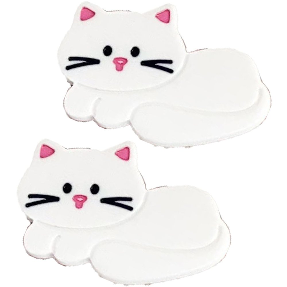 2PCS White Cat Hair Clips,White Cat Hair Duckbill Clips Animal Hair Claw Clip Barrettes Hairpins Hairgrips for Girls of all Ages (White Cat)