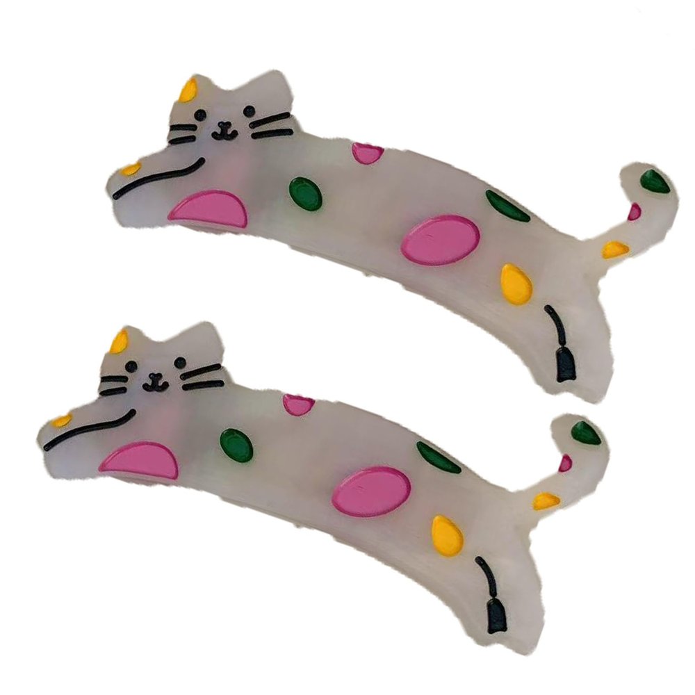 2PCS Jumping Cat Hair Clips,Cat Hair Duckbill Clips Animal Hair Claw Clip Barrettes Hairpins Hairgrips for Girls of all Ages (Jumping Cat)