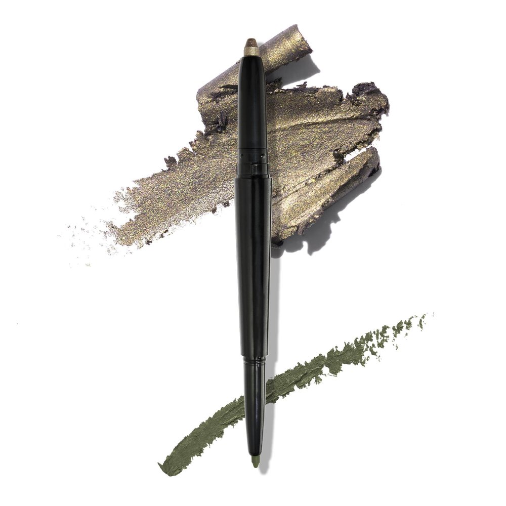 LAURA GELLER NEW YORK Swipe-n-Line Dual-Ended Eyeshadow + Eyeliner - Earthy (Taupe-Green/Warm Green) - Cream Eyeshadow & Smooth Glide Eyeliner - Waterproof & Crease-free Color