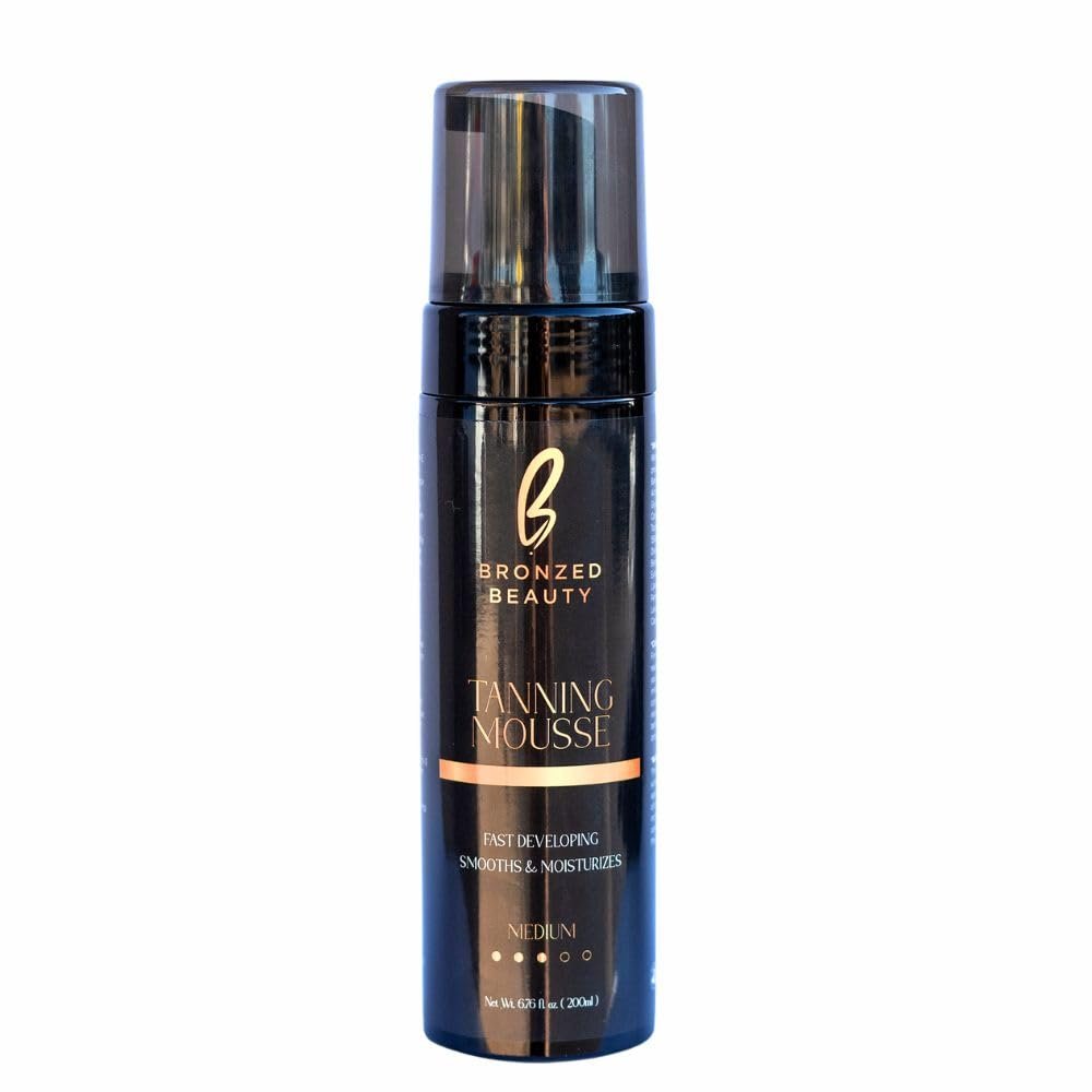Bronzed Beauty Self Tanning Mousse, MEDIUM - 6.76 Fl oz - Infused with Vitamin E and Aloe Vera
