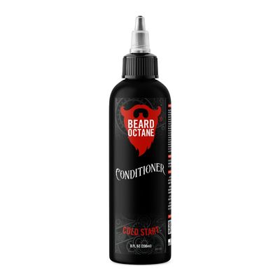 Beard Octane: Cold Start Beard Conditioner w/Biotin & Provitamin B5-8 oz - Repair & Soften Damaged Beard Hair - Contains Argan Oil & Aloe Vera - Made in USA - Peppermint Tea Tree Essential Oil
