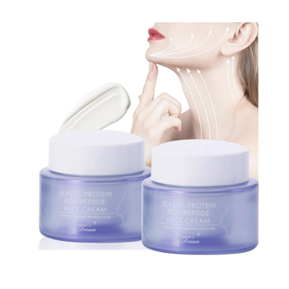 Neck Firming Cream, Tighten & Lift Neck Cream, Anti-Wrinkle Cream with Repair Complex, Anti-Aging Moisturizer for Fine Line, Sagging Skin Neck Line, Suitable for All Skin Types, (1.7OZ X2)