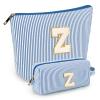 2 PCS Initial Makeup Bags for Women: Cosmetic Bag for Travel Toiletry - Birthday Gifts for 11 12 13 14 15 16 17 18 Years Old Girl Graduation Teacher Gift- Teen Girl Gifts Trendy Stuff - Blue Z view 1